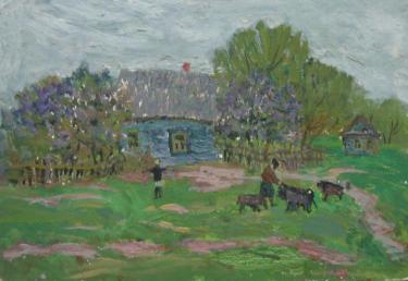 Деревенский пейзаж Индюхов Н.П.