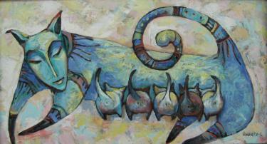 Кошка с котятами Бузунеева А.