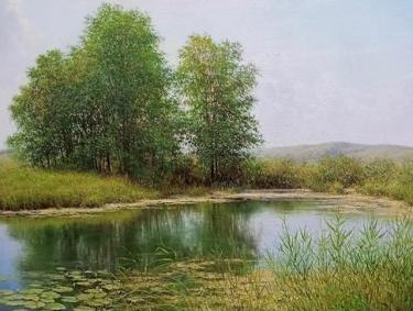 Летний пейзаж с озером Хабибуллин Э.И.
