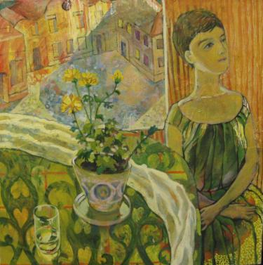 Натюрморт с хризантемой Сушкова О.