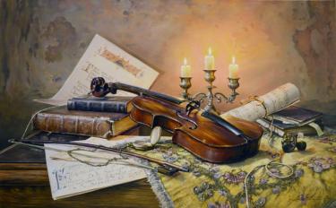 Натюрморт со скрипкой и свечами Чернышов М.В.