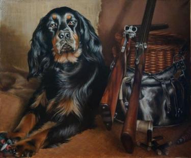 Охотничий натюрморт с собакой 2 Городетская И.