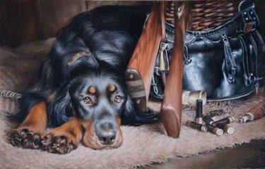 Охотничий натюрморт с собакой 3 Городетская И.