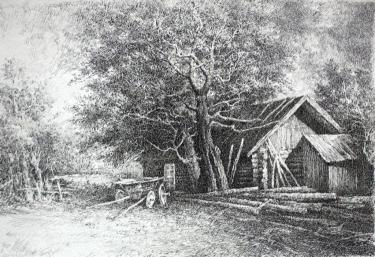 Пейзаж с домиком Поляков С.В.