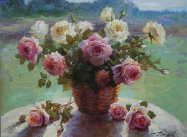 Розы в корзине Николаев Ю.В.