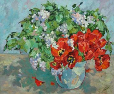 Сирень и тюльпаны Куклева Л.А.