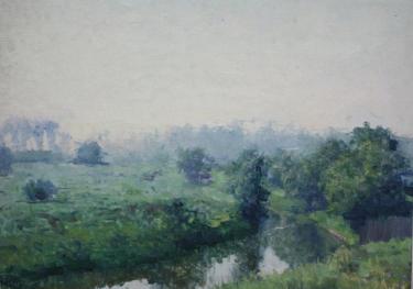 Туман на реке (этюд) Кузнецов Н.Д.