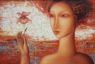 Дама с цветком 175