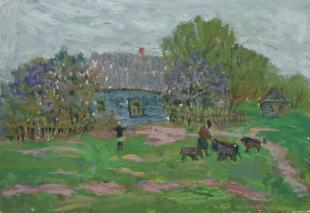 Деревенский пейзаж Индюхов Н.П.