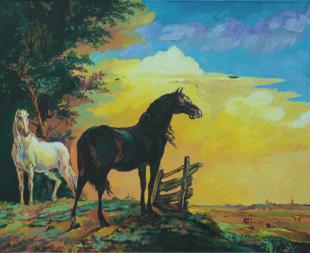 кони на лугу 305