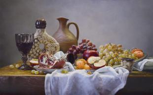Натюрморт с белой скатертью 205