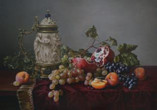 Натюрморт с фруктами и костяным бокалом 205