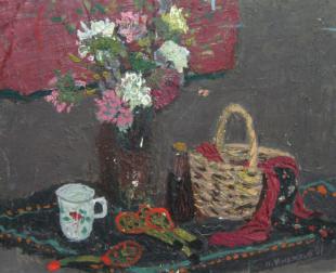 Натюрморт с корзиной Индюхов Н.П.
