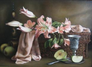 Натюрморт с лилиями 42