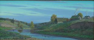 Осень. Вечер у деревни 240