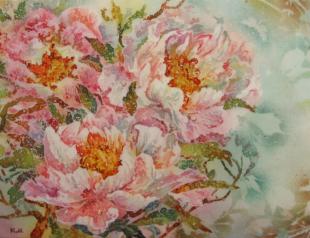 Пионы (батик) 97