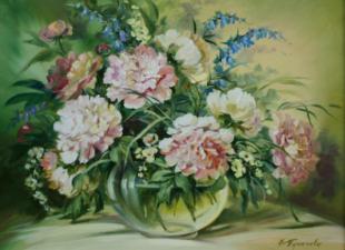 Пионы в вазе 150