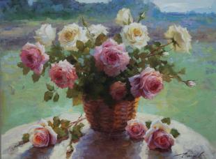 Розы в корзине Николаев Ю.В.
