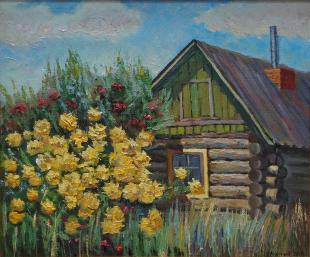 Жёлтые шары у баньки 204